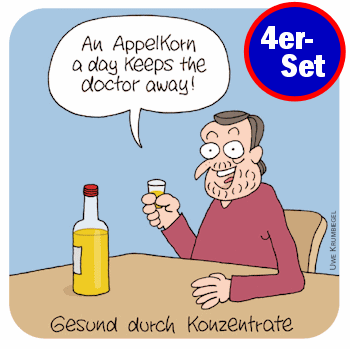 Cartoon Bierdeckel "AppelKorn" 4er-Set